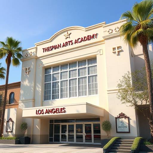 Exterior view of the Thespian Arts Academy building in Los Angeles